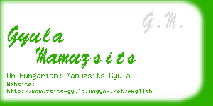 gyula mamuzsits business card
